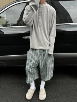 Men's Retro Plaid Thin Cropped Pants Summer Cool Boys Shorts Wide Leg Casual Bottom Male High Waist Half Trousers