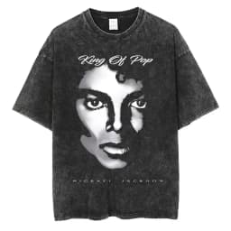 Washed Vintage Michael Jackson Thriller Graphic T-shirt Men Women Fashion Retro Gothic Rock Tshirt Men's Punk Oversized T Shirts