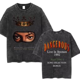 Washed Vintage Michael Jackson Thriller Graphic T-shirt Men Women Fashion Retro Gothic Rock Tshirt Men's Punk Oversized T Shirts