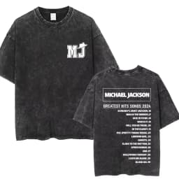 Washed Vintage Michael Jackson Thriller Graphic T-shirt Men Women Fashion Retro Gothic Rock Tshirt Men's Punk Oversized T Shirts