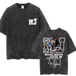 Washed Vintage Michael Jackson Thriller Graphic T-shirt Men Women Fashion Retro Gothic Rock Tshirt Men's Punk Oversized T Shirts