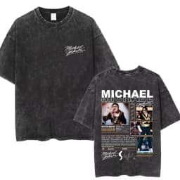 Washed Vintage Michael Jackson Thriller Graphic T-shirt Men Women Fashion Retro Gothic Rock Tshirt Men's Punk Oversized T Shirts