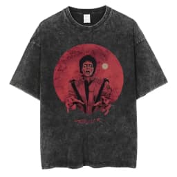Washed Vintage Michael Jackson Thriller Graphic T-shirt Men Women Fashion Retro Gothic Rock Tshirt Men's Punk Oversized T Shirts