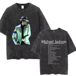 Washed Vintage Michael Jackson Thriller Graphic T-shirt Men Women Fashion Retro Gothic Rock Tshirt Men's Punk Oversized T Shirts