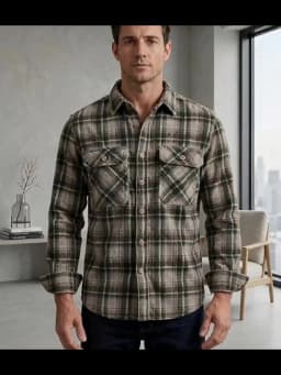 Spring Autumn Men's Plaid Long Sleeve Shirt Japanese Vintage Fashion Comfortable Corduroy Artistic Trendy Classic Shirts Tops