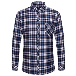 M-6XL Men's Pure Cotton Flannel Shirts Long Sleeve Single Pocket Casual Plaid Thick Soft Cozy Brushed Shirts Blouse Men Clothing