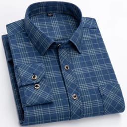 M-6XL Men's Pure Cotton Flannel Shirts Long Sleeve Single Pocket Casual Plaid Thick Soft Cozy Brushed Shirts Blouse Men Clothing