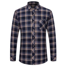 M-6XL Men's Pure Cotton Flannel Shirts Long Sleeve Single Pocket Casual Plaid Thick Soft Cozy Brushed Shirts Blouse Men Clothing