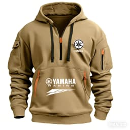 2026 New Yamaha Logo Racing Motorcycle Racing Outdoor Sports Men's Half Zipper Pocket Women's Large Hoodie