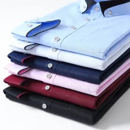 Spring and Autumn New Men's Contrasting Collar Elastic Long Sleeve Shirt Business Casual Comfort No-Iron Shirt Youth Solid Color