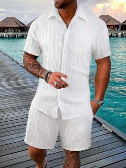 Summer Simple Men's Polo Casual Comfortable Loose Thin Without Hooded Short Sleeve Shorts Fashion Urban Leisure Sports Suit