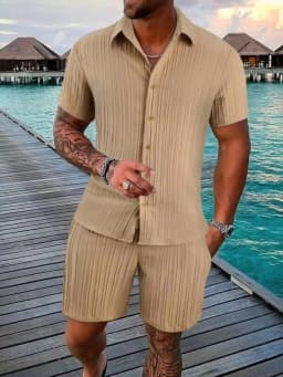 Summer Simple Men's Polo Casual Comfortable Loose Thin Without Hooded Short Sleeve Shorts Fashion Urban Leisure Sports Suit