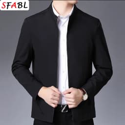 Solid Quality Men's Jacket Business Casual Luxury Blazer for Men Zipper Jacket Office Dress Coat Spring Autumn New Outerwear 3XL