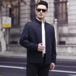 Solid Quality Men's Jacket Business Casual Luxury Blazer for Men Zipper Jacket Office Dress Coat Spring Autumn New Outerwear 3XL