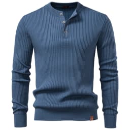 AIOPESON Button Placket Polo Shirt Men Ribbed Stripe Long Sleeve Contemporary Fit Minimalist Autumn Winter Premium Business Top