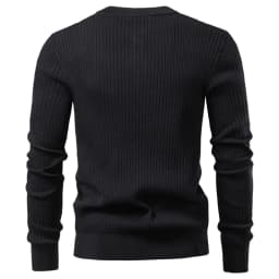 AIOPESON Button Placket Polo Shirt Men Ribbed Stripe Long Sleeve Contemporary Fit Minimalist Autumn Winter Premium Business Top