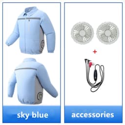 New Men'S Outdoor Fishing With Fan Clothes Construction Site Driving Heatstroke Prevention Cooling Work Coat(Without Power Bank)