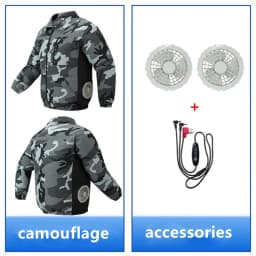 New Men'S Outdoor Fishing With Fan Clothes Construction Site Driving Heatstroke Prevention Cooling Work Coat(Without Power Bank)