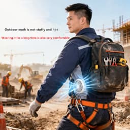 New Men'S Outdoor Fishing With Fan Clothes Construction Site Driving Heatstroke Prevention Cooling Work Coat(Without Power Bank)