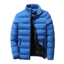 Men's stand up collar winter zipper thick cotton coat solid color street fashion style M5XL business casual zipper jacket 2023