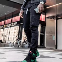 Men Street Elastic Denim Jeans Wash Solid Color Multi Pockets Cargo Pants Casual Slim Fit Daily Wear Joggers Mid Waist Trousers