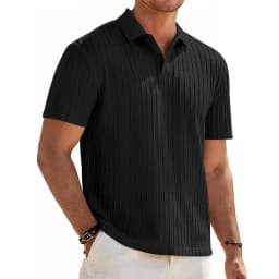 European and American Summer Men's Casual Loose Knit Jacquard In-Stock Buttoned Short-Sleeve Polo Shirt for Men