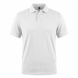 European and American Summer Men's Casual Loose Knit Jacquard In-Stock Buttoned Short-Sleeve Polo Shirt for Men