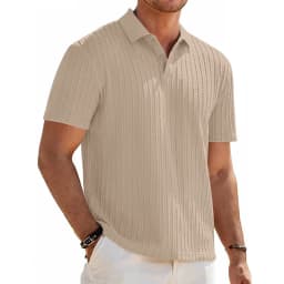 European and American Summer Men's Casual Loose Knit Jacquard In-Stock Buttoned Short-Sleeve Polo Shirt for Men