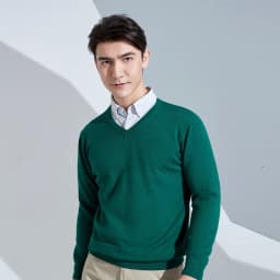 Cashmere Cotton Blend Classic V-neck Knitted Sweater Men Pullover 2024 Autumn Winter Soft Warm Business Casual Jumper Pull Homme