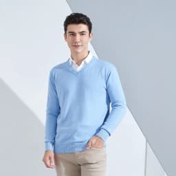 Cashmere Cotton Blend Classic V-neck Knitted Sweater Men Pullover 2024 Autumn Winter Soft Warm Business Casual Jumper Pull Homme