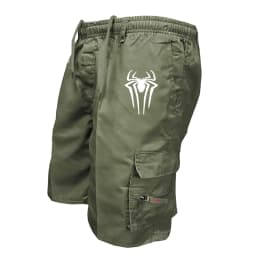 Men's Spider Print Cargo Shorts Male Outdoor Overalls Elastic Waist Cycling Shorts Multi-pockets Loose Work Beach Sports Shorts