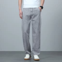 High Quality Spring Summer Lyocell Men's Jeans Loose Straight Wide Leg Casual With Slant Pockets Trousers Male Plus Size 40
