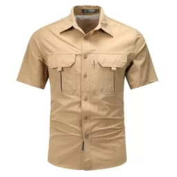 Men Outdoor Short Sleeves Thin Breathable Comfortable Cargo Shirts New Summer Male Multi Pockets Mountaineering Tooling Shirts