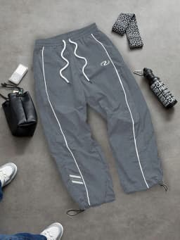 Men's Lightweight Quick-Dry Striped Logo Printed Joggers with Drawstring Streetwear Pants for Gym Daily Spring Summer