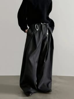 Harajuku Work Wear Wide Leg Suit Pants Men Business Pleated Curved Straight Long Trousers Streetwear Loose Casual Baggy Pants