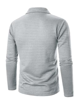 2025 New Spring and Autumn Europe Men Knitted Grid Texture Casual Large hoodie Jumper Small Plaid Jacquard Men clothing