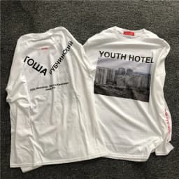 Gosha Building Long Sleeve Youth Hotel Russian 032c HD Digital Print Loose Tide Brand