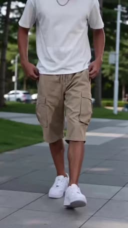 2026 Summer Men Loose Straight Pants Casual Multi-Pocket Shorts Pure Color Fashion Men Shorts Drawstring Daily Cargo Short Pants