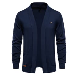 2023 New Winter Cotton Cardigan for Men Quality Mens Sweater Fashion Turn Down Collar Knitted Sweaters for Men