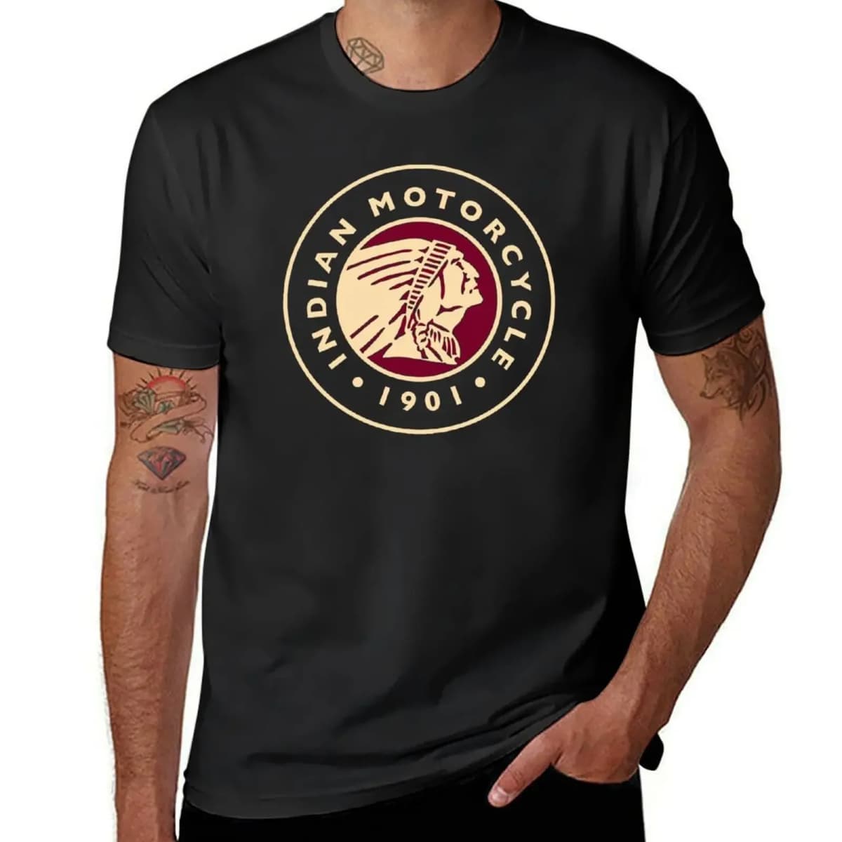 Black Friday Indian Vintage Motorcycle T-Shirt summer top vintage t shirts oversized t shirt men