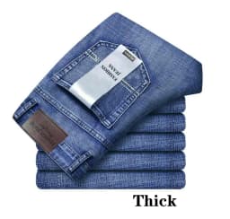 Classic Business Casual Jeans Men 2026 New Fashion Blue Slim Stretch Denim Trousers Male High Pants Men Clothing