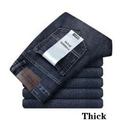 Classic Business Casual Jeans Men 2026 New Fashion Blue Slim Stretch Denim Trousers Male High Pants Men Clothing