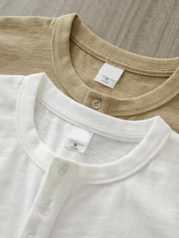 Dukeen 320g Heavyweight Henley Shirt for Men Short Sleeved Summer 100% Cotton Oversized White T Shirt Man Clothing