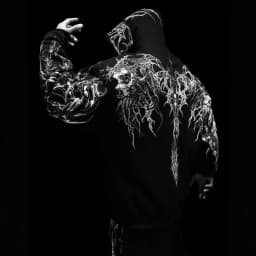 2025New American Style Men's Hooded Sweatshirt Trendy Brand Dark Style Sports Fitness High Street Autumn Winter Men's Sweatshirt