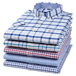 New 100% Cotton Oxford Men's Shirts Short Sleeve Plaid Soft Regular Fit Formal Dress Shirt Social Blouse Male Clothes 6XL 7XL