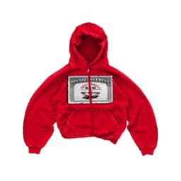 Dollar printed red new hooded sweatshirt autumn and winter American retro washed long-sleeved hooded trendy loose casual top