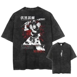 2026 Anime Jujutsu Kaisen Fushiguro Toji Printed T-shirt Men's and Women's Washed T-shirt High Quality Vintage T-shirt Tops
