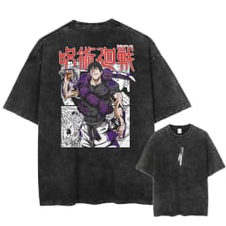 2026 Anime Jujutsu Kaisen Fushiguro Toji Printed T-shirt Men's and Women's Washed T-shirt High Quality Vintage T-shirt Tops