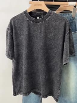 2026 Summer Men's Pure Cotton Washed T-Shirt Retro Street Outdoor Men's Clothing