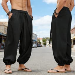 FGKKS Brand New Men Pants Fashion Loose Style Comfortable Cotton Pants Man Black Solid Trousers